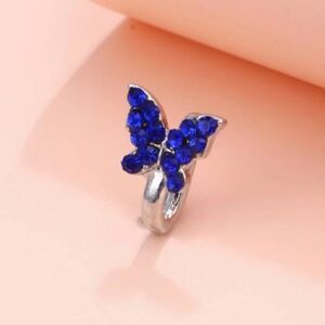SAPPHIRE DIAMOND BUTTERFLY NOSE CUFF/RING
